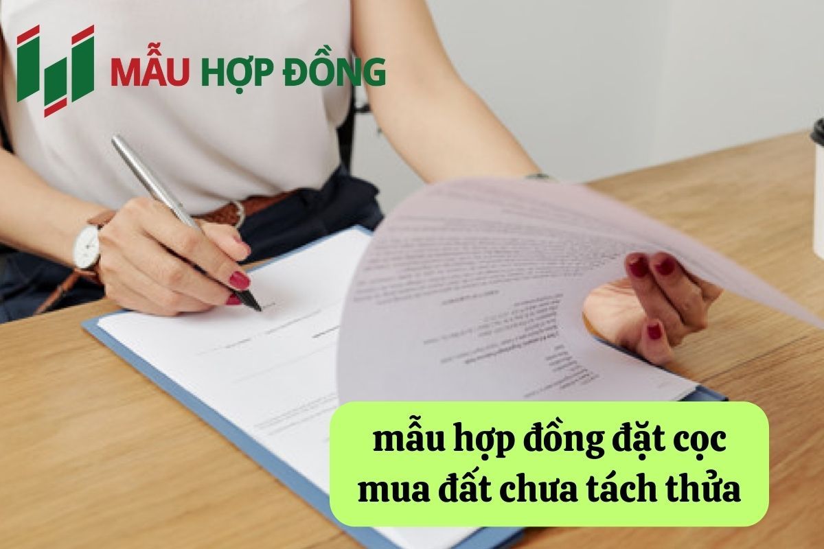 mẫu hợp đồng đặt cọc mua đất chưa tách thửa