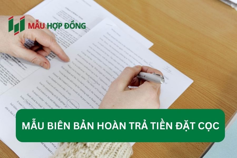 Chữ ký trong mẫu biên bản hoàn trả tiền đặt cọc: Tất cả các bên có tên trong hợp đồng đặt cọc đều phải ký vào biên bản hoàn trả. Chữ ký phải là chữ ký sống (ký trực tiếp) và không sử dụng bản scan, ảnh hay chữ ký điện tử nếu không có thỏa thuận rõ ràng.